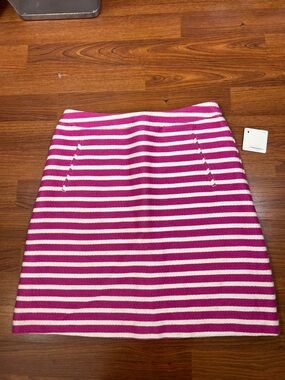 Halogen Sz 2 Tweed Skirt Pink & White Stripe NWT Career